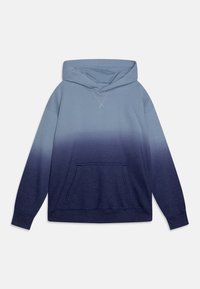 Hoodie met een verloop van lichtblauw aan de bovenkant naar donkerblauw aan de onderkant, met een voorste kangoeroezak en geribde manchetten.