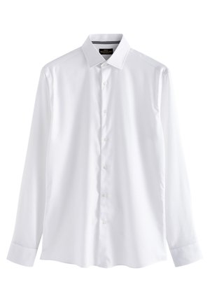 SIGNATURE TEXTURED SHIRT WITH TRIM DETAIL SLIM FIT DOUBLE CUFF - Alkalmi ing - white