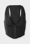 COMPRESSION ZIP UP SUPPORT - Haut de bikini - black