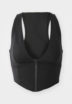 Good American COMPRESSION ZIP UP SUPPORT - Haut de bikini - black