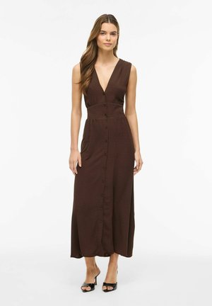 VILA MAXIKLEID VISKOV V-AUSSCHNITT - Robe chemise - coffee bean
