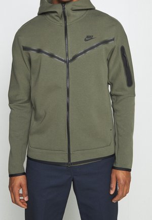 Felpa con zip - olive