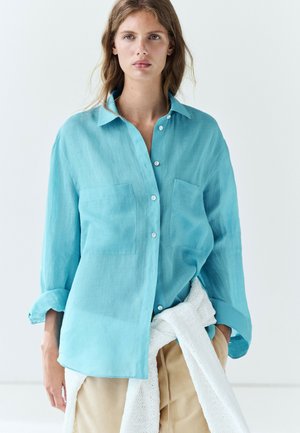 Massimo Dutti Hemdbluse - mottled blue