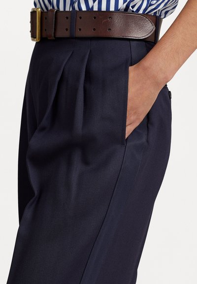 Polo Ralph Lauren WOOL WIDE LEG TUXEDO TROUSER - Calças - navy