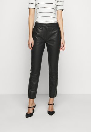 BARROW THINK TWICE - Leather trousers - black