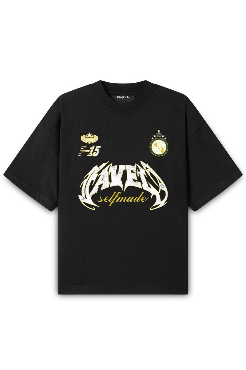 FAVELA T-shirt print zwart