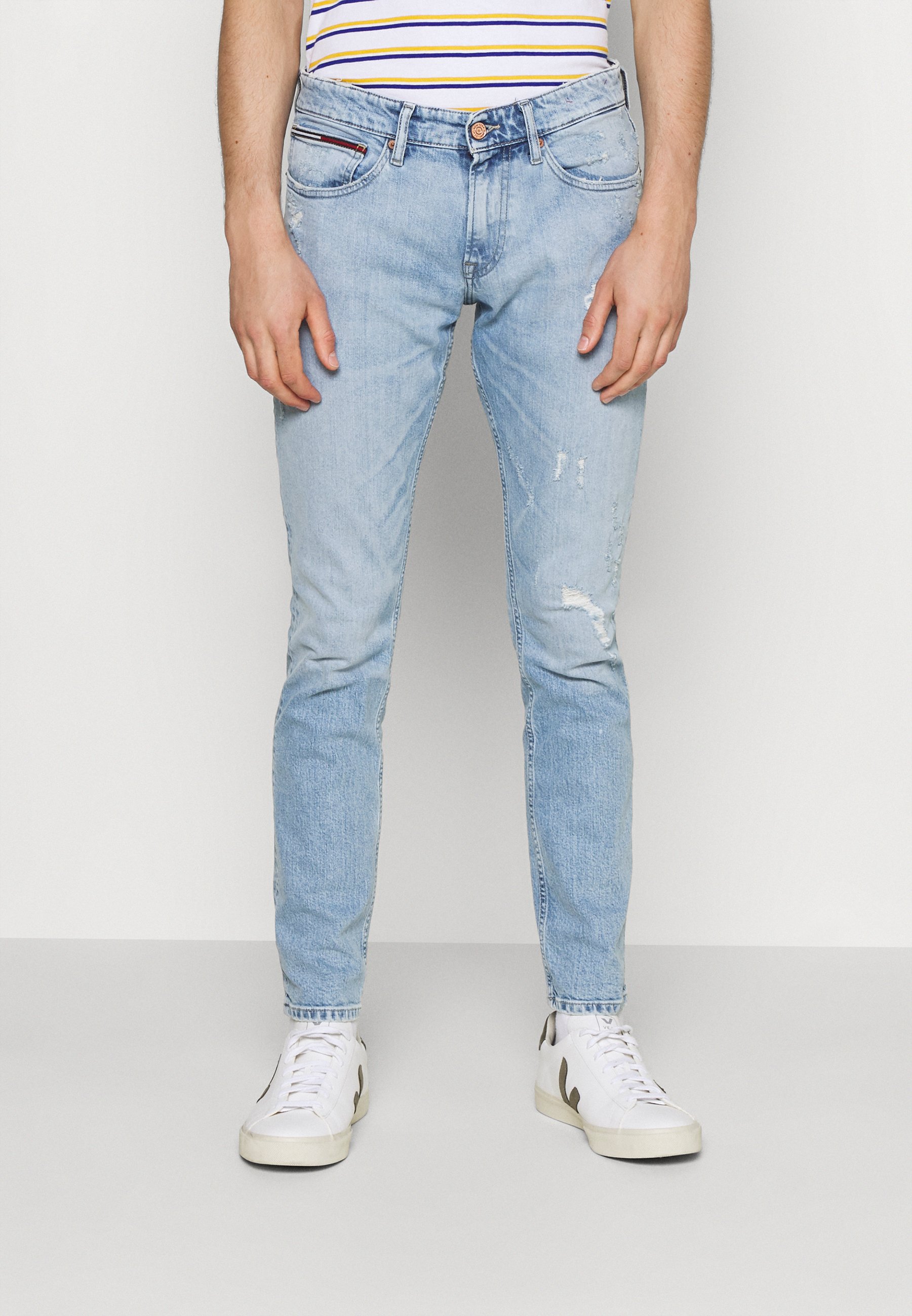 Tommy Jeans SCANTON SLIM - Prigludę džinsai - denim/šviesiai mėlyno džinso  - Zalando.lt