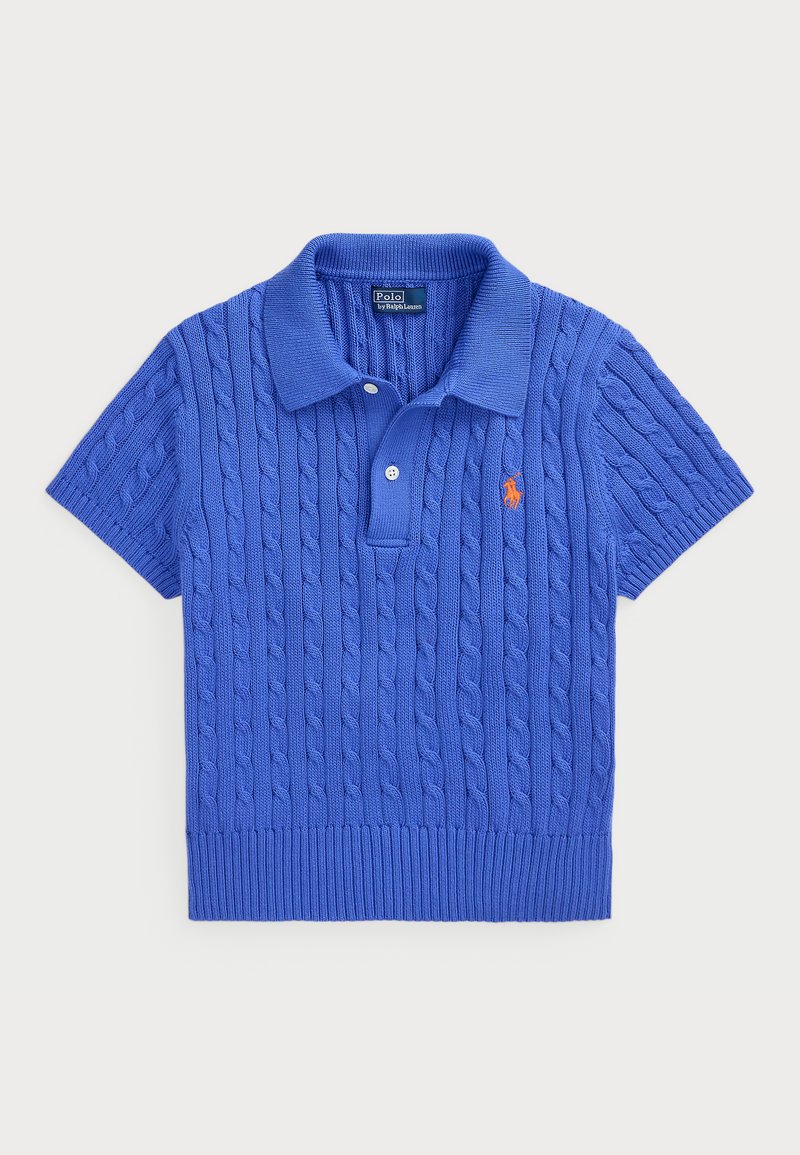Polo Ralph Lauren CABLE-KNIT COTTON CROPPED POLO SHIRT - Polo - maidstone blue