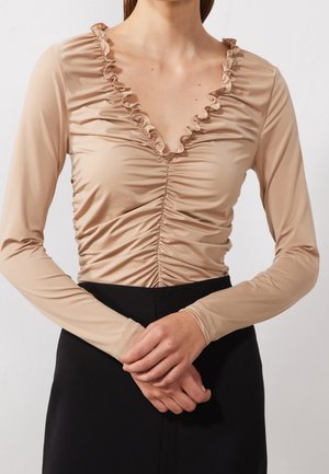 Langærmet T-shirt - taupe