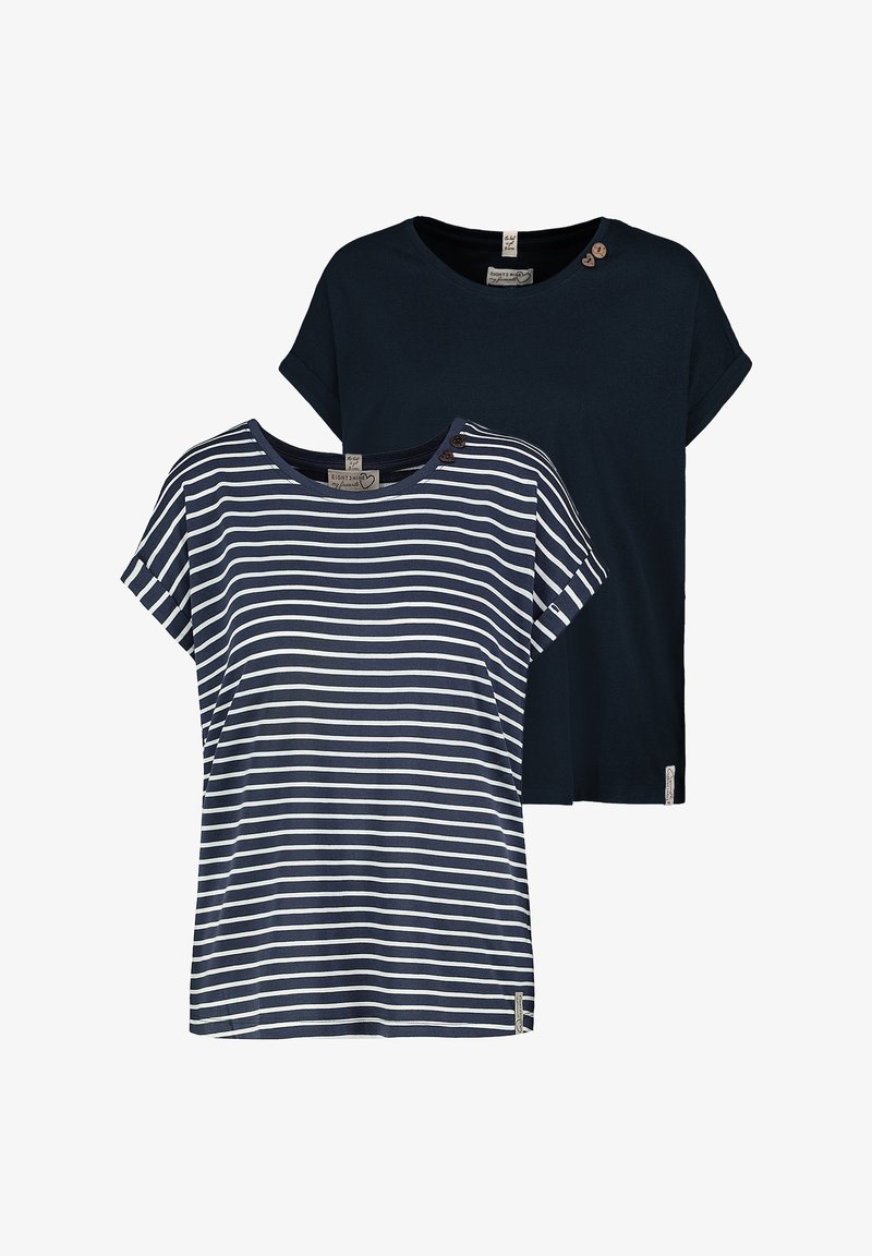 Sublevel 2ER PACK MIT RUNDHALS - T-Shirt basic - weiß blau