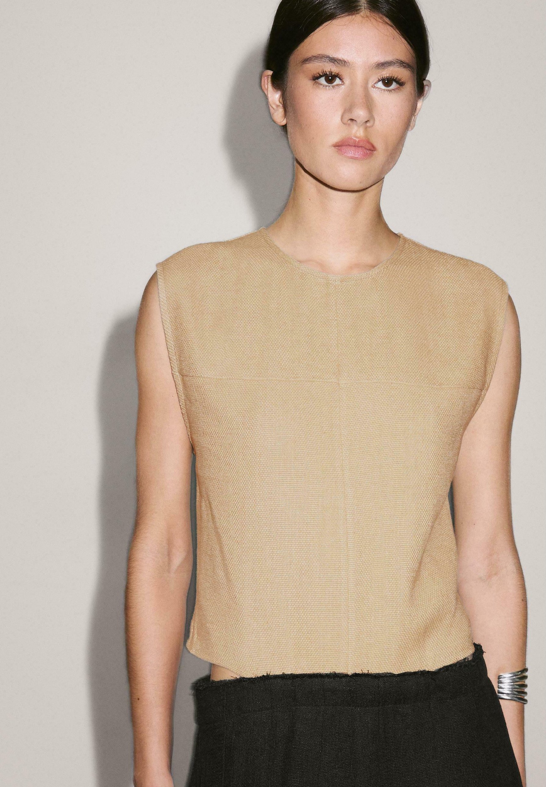 ★ Massimo Dutti★ Contrast color long one piece side slit Massimo Dutti CONTRAST LONG WITH SIDE SLITS - Maxi dress