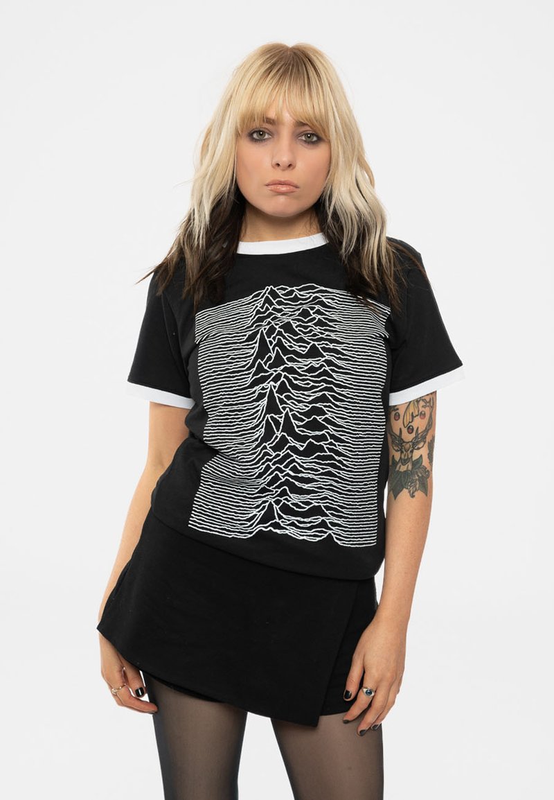 Paradiso Clothing DIVISION UNKNOWN PLEASURES RINGER - Print T-shirt - black
