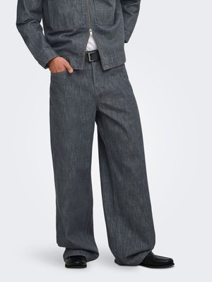 Only & Sons, WIDE-FIT JEANS ONSREMI HIGH WAIST WIDE LEG FIT JEANS - Jean droit - medium grey denim