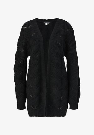 QS À MOTIF TORSADÉ - Strickjacke - schwarz