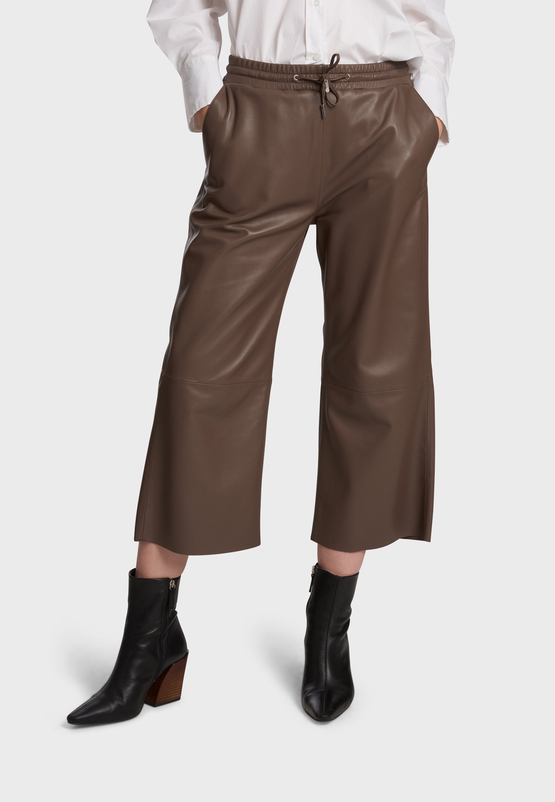 Oakwood Pantaloni di pelle - brown/marrone scuro - Zalando.it