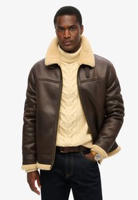 Superdry & Co AVIATOR - Giacca in similpelle - dark brown