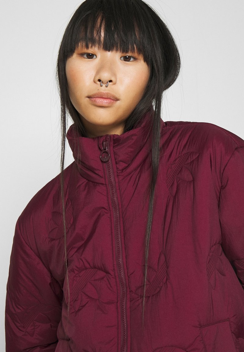 Adidas Originals Trefoil Puffer Winter Midweight Winterjacke Maroon Bordeaux Zalando De