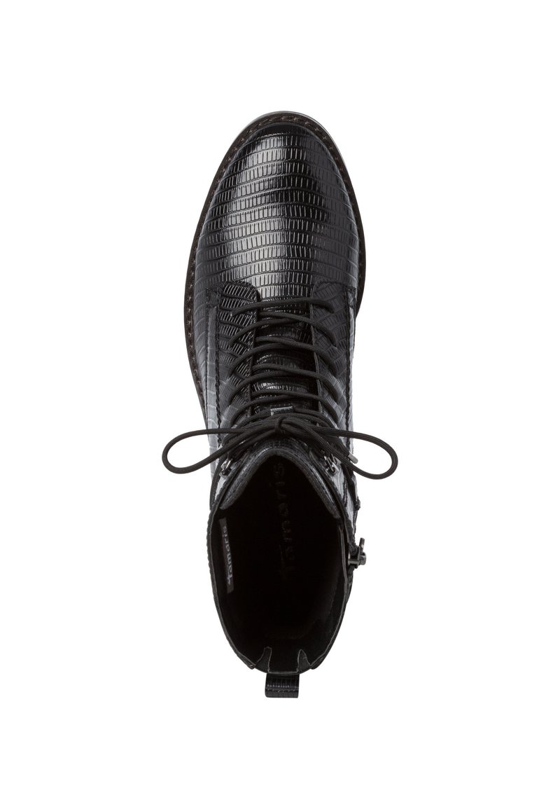 Damen Sneaker | Tamaris Schnürstiefelette black struct/schwarz-metallic - ZU31033 Damen Sneaker | Tamaris Schnürstiefelette black struct/schwarz-metallic - ZU31033