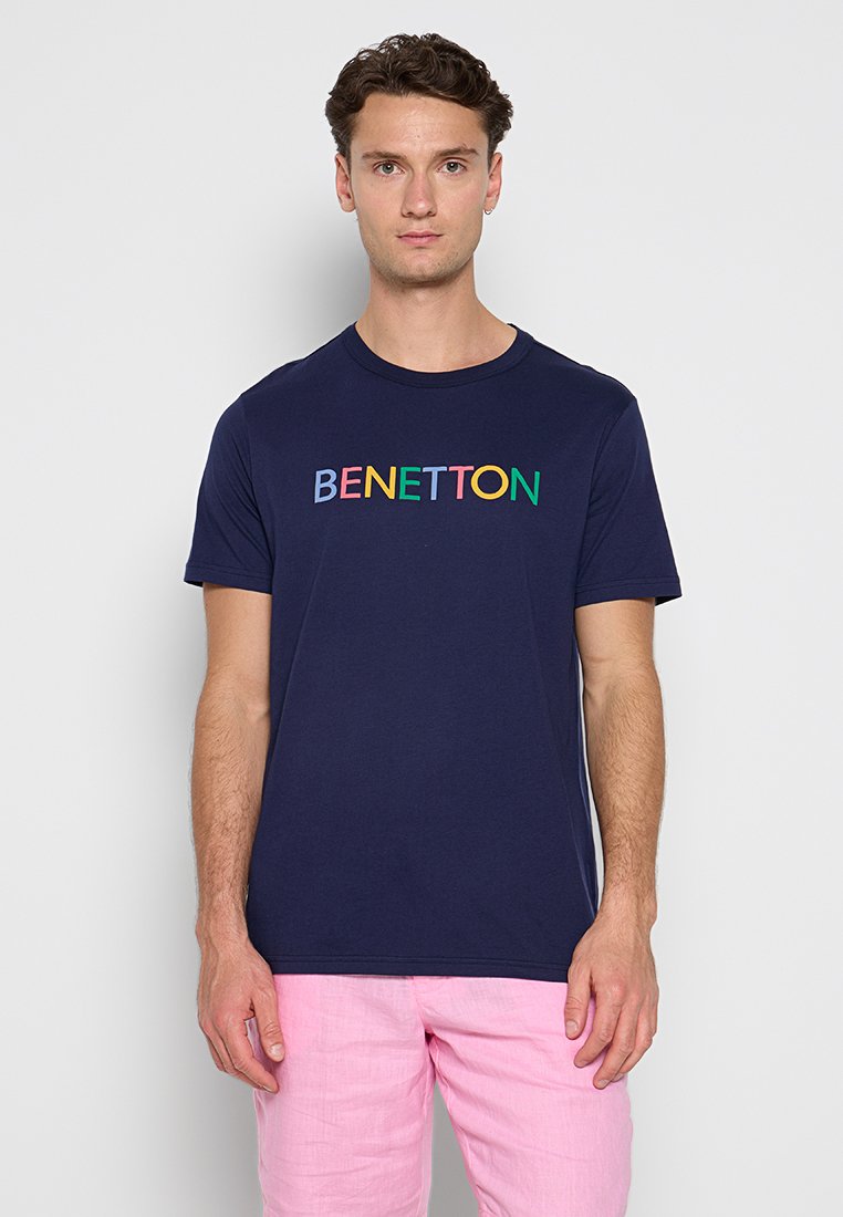 United Colors of Benetton T-shirt print donkerblauw United Colors of Benetton T-shirt print donkerblauw