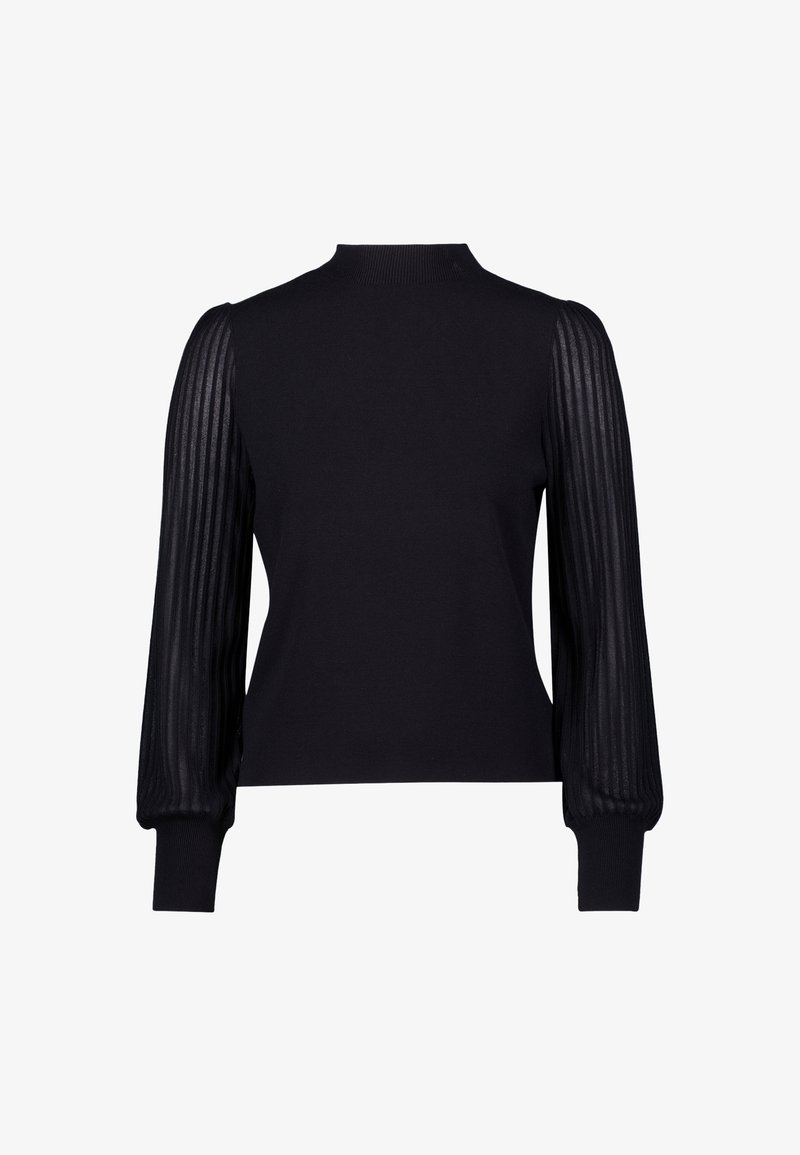 zero TRANSPARENTE ÄRMEL Strickpullover black beauty/schwarz