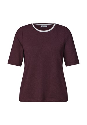 Street One, KNIT-LOOK T-SHIRT WITH ROUND NECK - T-Shirt basic - rustic rouge
