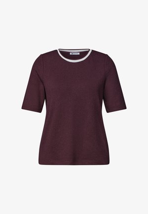 Street One, KNIT-LOOK T-SHIRT WITH ROUND NECK - T-shirt basic - rustic rouge