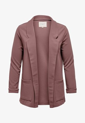 Himbeer-pink Blazer aus strukturiertem Stoff, mit Reverskragen, offenem Vorderteil und zwei vorderen Taschen sowie hochgeschlagenen Ärmeln.