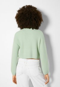 Bershka Stickad tröja - evergreen