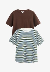 Ausgewählt, chocolate brown and green stripe