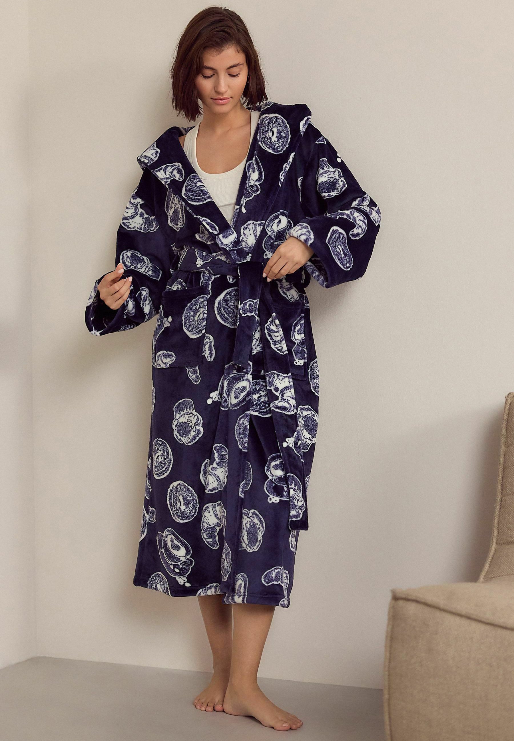 Next Dressing gown navy coffee blue Zalando