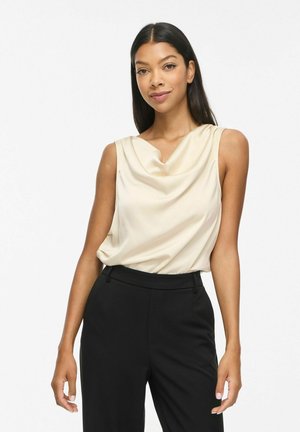 VILA, SLEEVELESS TOP VIELMINA WATERFALL - Blouse - birch