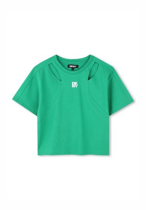 SHORT SLEEVED CUT-OUT - T-shirt con stampa - chartreuse