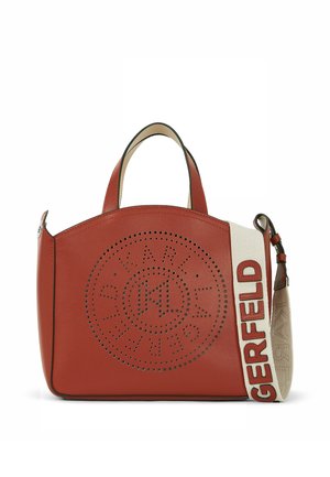 CIRCLE TOTE PERFORATED - Handbag - red