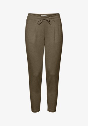 Joggerji iz bombažnega mešanica v olivno zeleni barvi, ki imajo elastičen pas z vrvico, dva stranska žepa in zasnovo z ozkim hlačnikom.