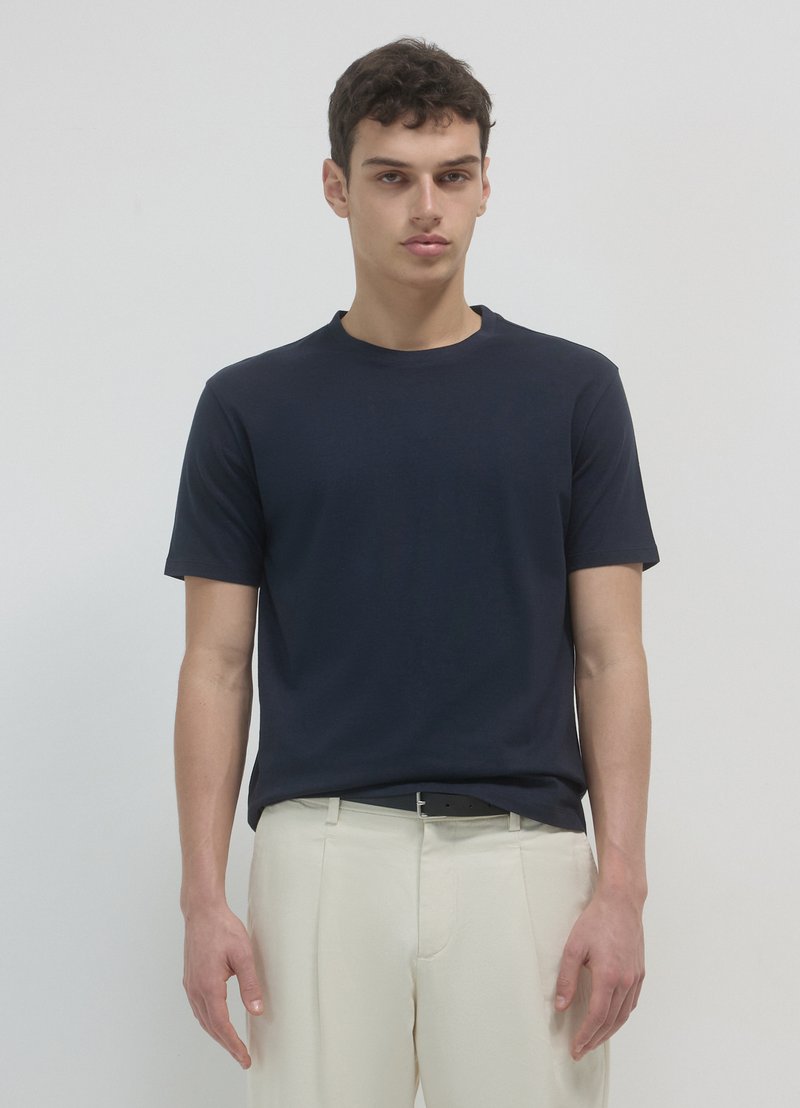 Calliope GIROCOLLO TINTA UNITA - T-shirt basic - blu notte