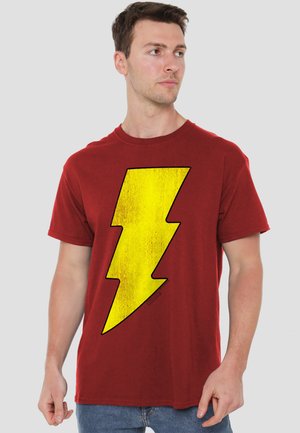 Cotton Soul, DC SHAZAM LOGO DISTRESSED - Print T-shirt - red