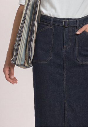 Street One, HIGH-WAISTED MIDI SKIRT WITH BELT - Jupe crayon - rinse soft washed