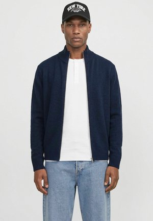 Jack & Jones, JACK & JONES STRICKJACKE SOHO CARDIGAN MIT REISSVERSCHLUSS - Жилетка - navy blazer