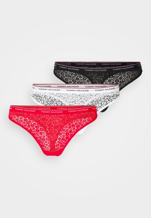 Tommy Hilfiger PREMIUM ESSENTIALS THONG 3 PACK  - Tanga - desert sky/white/primary red