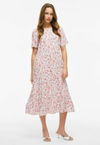 VILA MIDI KURZARM - Vestito casual - cloud dancer