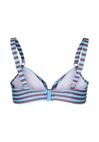 Zizzi UNDERWIRED BIKINI BRA WITH PRINT - Bikiinide ülaosa - bluebrown stripe aop