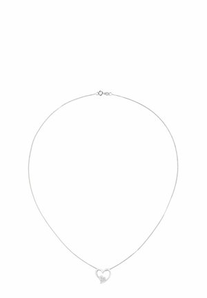 PAVE DIAMOND DOUBLE HEART - Verižica - white gold-coloured