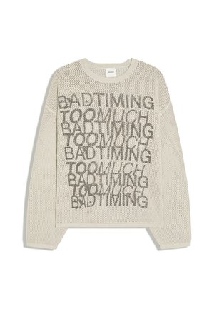 Bershka, PRINTED MESH - SWEATER - Maglione - stone