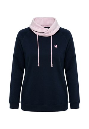 Ulla Popken, ROLLED COLLAR DRAWSTRING SWEATSHIRT - Sweatshirt - marine