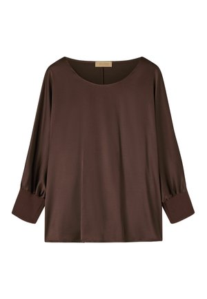 Falconeri, ELEGANT ROUND-NECK - Bluse - brown