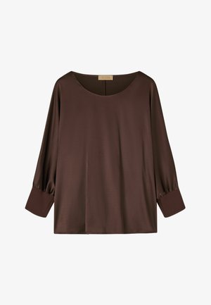 Falconeri, ELEGANT ROUND-NECK - Bluse - brown