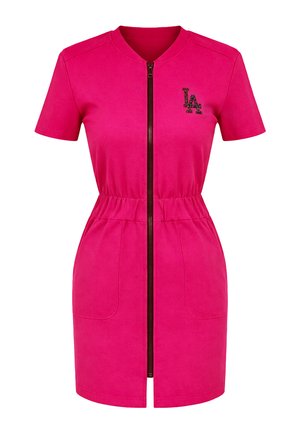 REGINA FASHION, REGINA FASHION SHORT SLEEVE ZIP-FRONT DRESS - Shift dress - pink