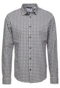Geruite blouse met lange mouwen in zwart en wit. Voorzien van een knoopsluiting en een klassieke kraag. Gemaakt van een gestructureerde stof.