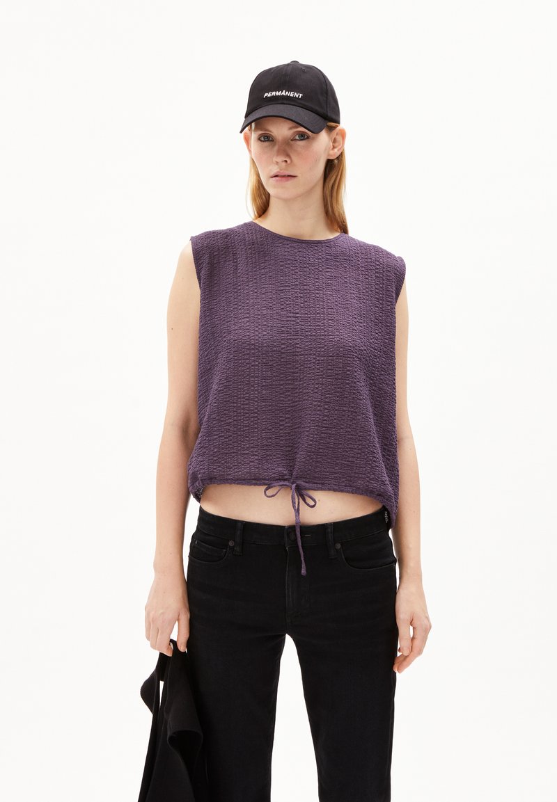 ARMEDANGELS NERAA CRINKLE - Top - blue ash