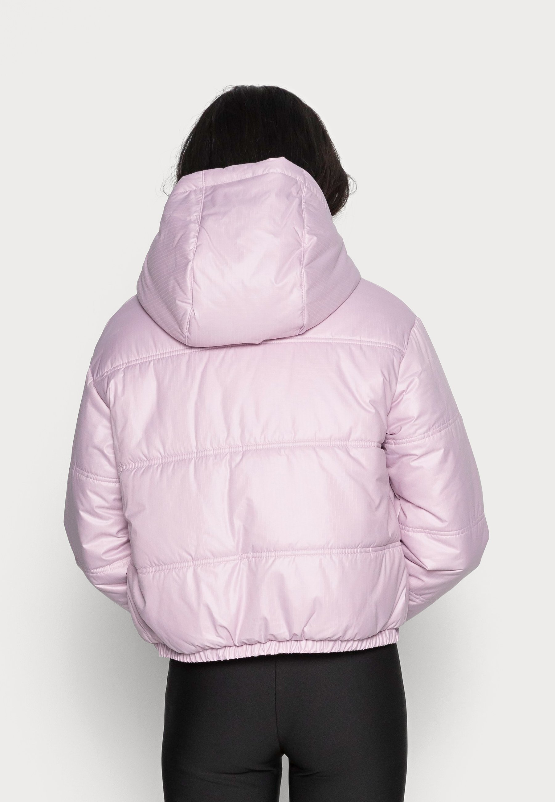 light pink cropped puffer jacket